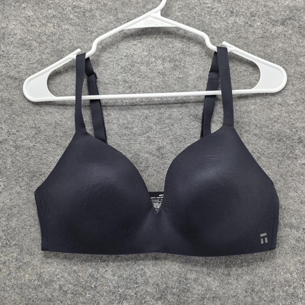 Tommy John Bra Womens 34D Black Second Skin T-Shirt Lightly Lined Wireless